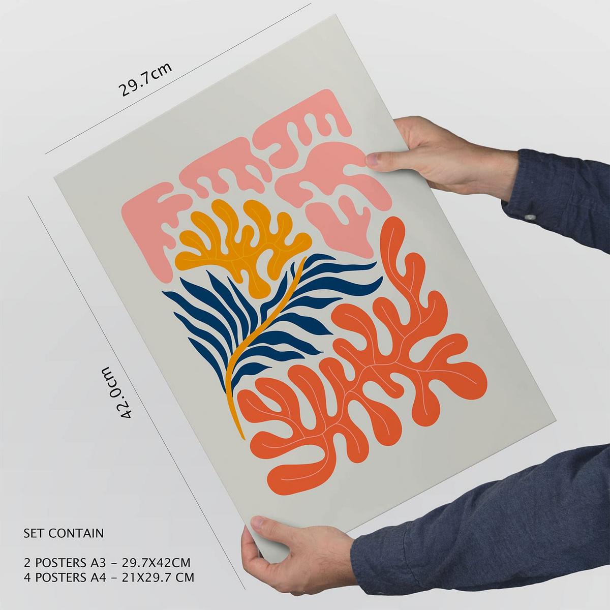 POSTER Set Mit 6 Minimalistischen In Pastellfarben Süßes Zuhause Drucke Von Landschaften Und Natur Für Innenarchitektur A3 & A4 Weißer Rahmen - Weiß, Papier (29/3cm) - Nacnic