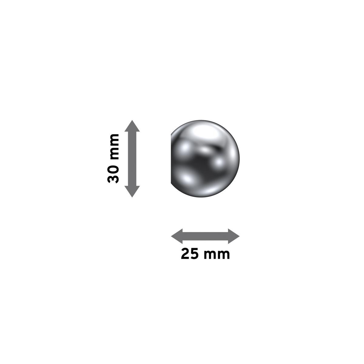 ENDSTÜCKE FÜR GARDINENSTANGEN 20 mm Ø, Luino Chrom, Packung 2 Stück - Chromfarben, Metall (2.5/3/3cm) - INTERDECO