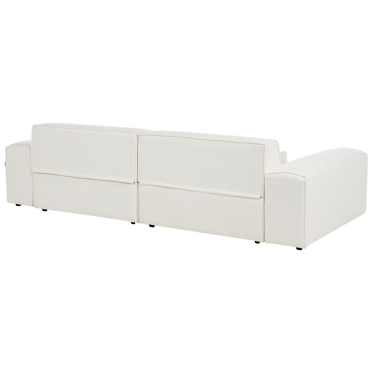 2-SITZER-SOFA Bouclé cremeweiß Hellnar - Weiß, Textil (262/70/126cm) - Beliani