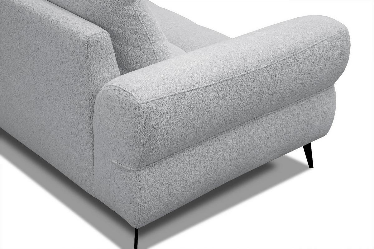 ECKSOFA SALVINI 4-Sitzer, hellgrau - Hellgrau/Schwarz, Holzwerkstoff/Textil (292/158cm) - Wozimo
