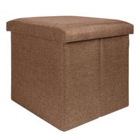 SITZHOCKER mit Stauraum 30/30/30 cm (Braun) - Braun, Textil (38/38/38cm) - Intirilife
