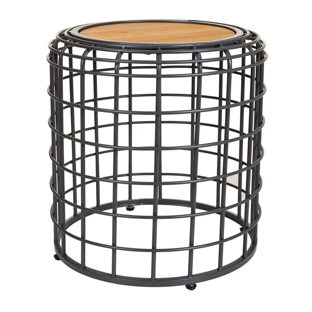 TISCH aus Metall und Holz, schwarz, 44x45cm - Multicolor, Metall (44/44/45cm) - Wanderlust