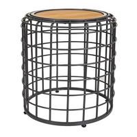 TISCH aus Metall und Holz, schwarz, 44x45cm - Multicolor, Metall (44/44/45cm) - Wanderlust