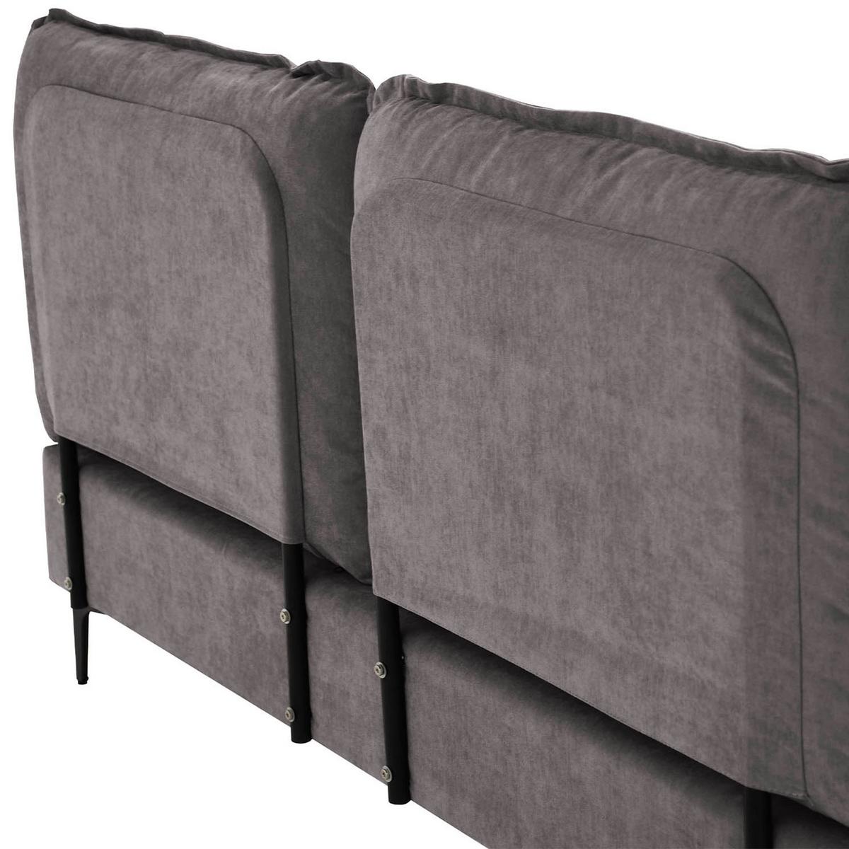 POLSTERBETT Sombra, Doppelbett 160x200 cm mit Schaumstoffmatratze 10 cm, Chenille-Stoff, Dunkelgrau - Dunkelgrau, Metall (160/200cm) - Beautysofa