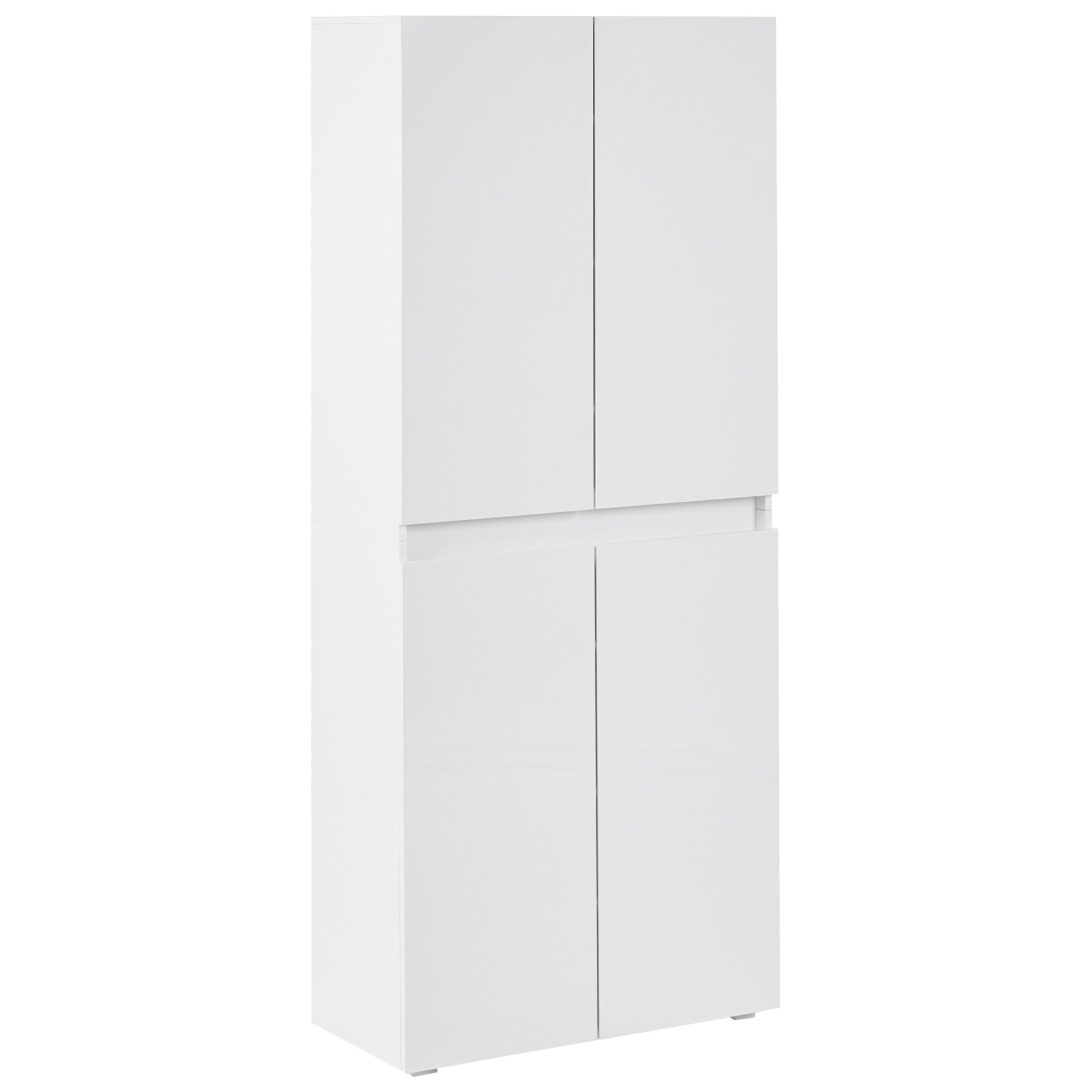 SCHUHSCHRANK Weiß Lethbridge - Weiß, Holzwerkstoff (77/180/36cm) - Beliani
