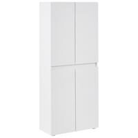 SCHUHSCHRANK Weiß Lethbridge - Weiß, Holzwerkstoff (77/180/36cm) - Beliani