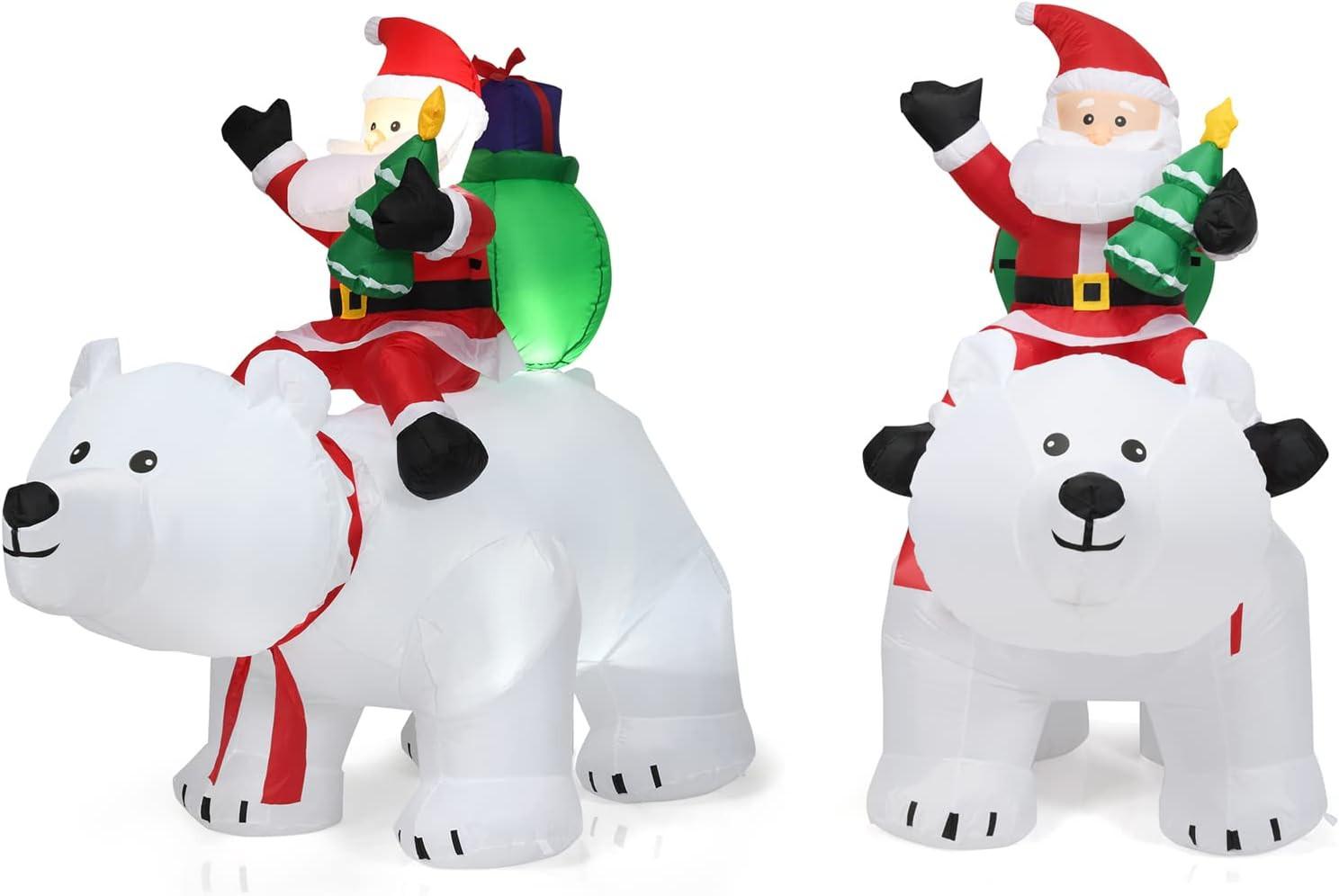 WEIHNACHTSMANN 210cm Weiß - Weiß, Textil (200/175/88cm) - COSTWAY