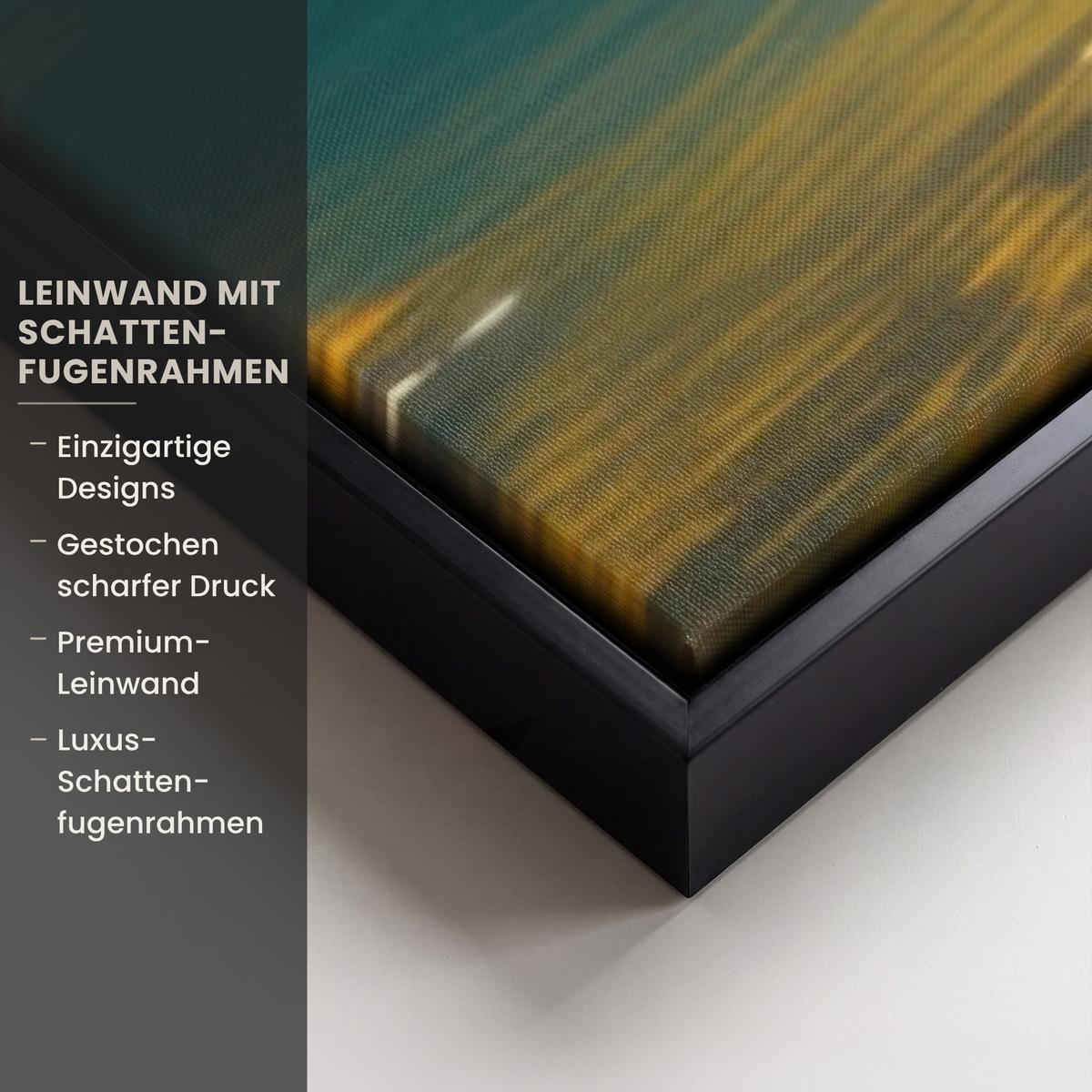 LEINWAND Bilder mit Rahmen - Wasserfall - Dschungel - Sonne - Grün - Natur - 100x150 - Grün, Textil (100/150cm) - MuchoWow
