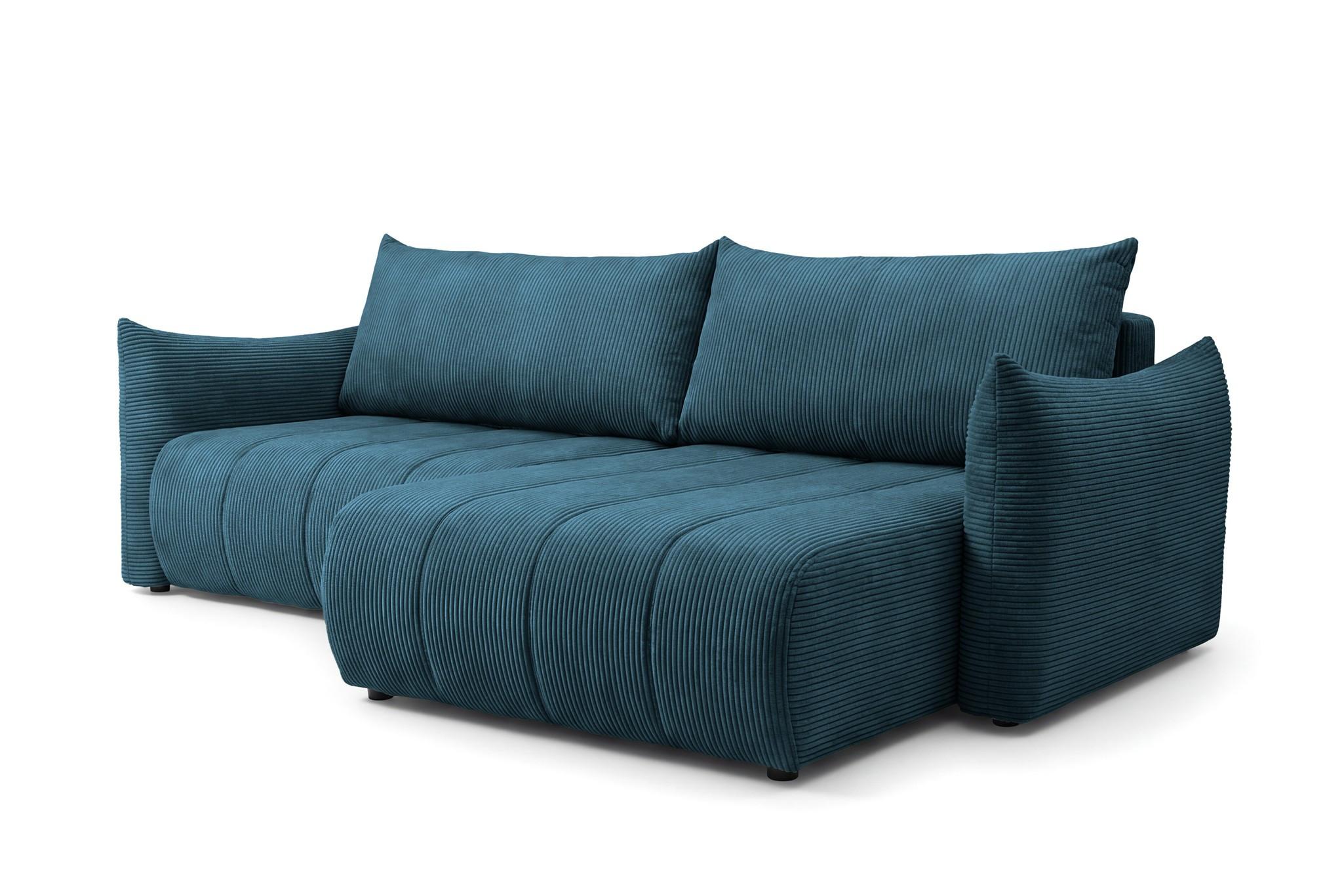 ECKSOFA Ontario Mit Schlaffunktion - Dunkelblau, Holzwerkstoff/Textil (260/154cm) - Fun Möbel