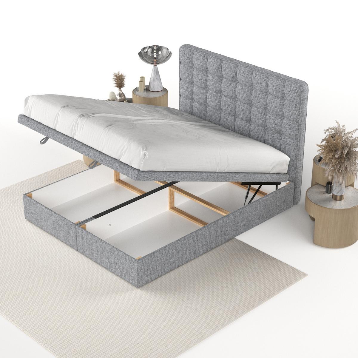 POLSTERBETT Celestia mit Stauraum 120/200 cm Grau im Alta Stoff - Schwarz/Grau, Holz/Holzwerkstoff (120/200cm) - AltaBeds
