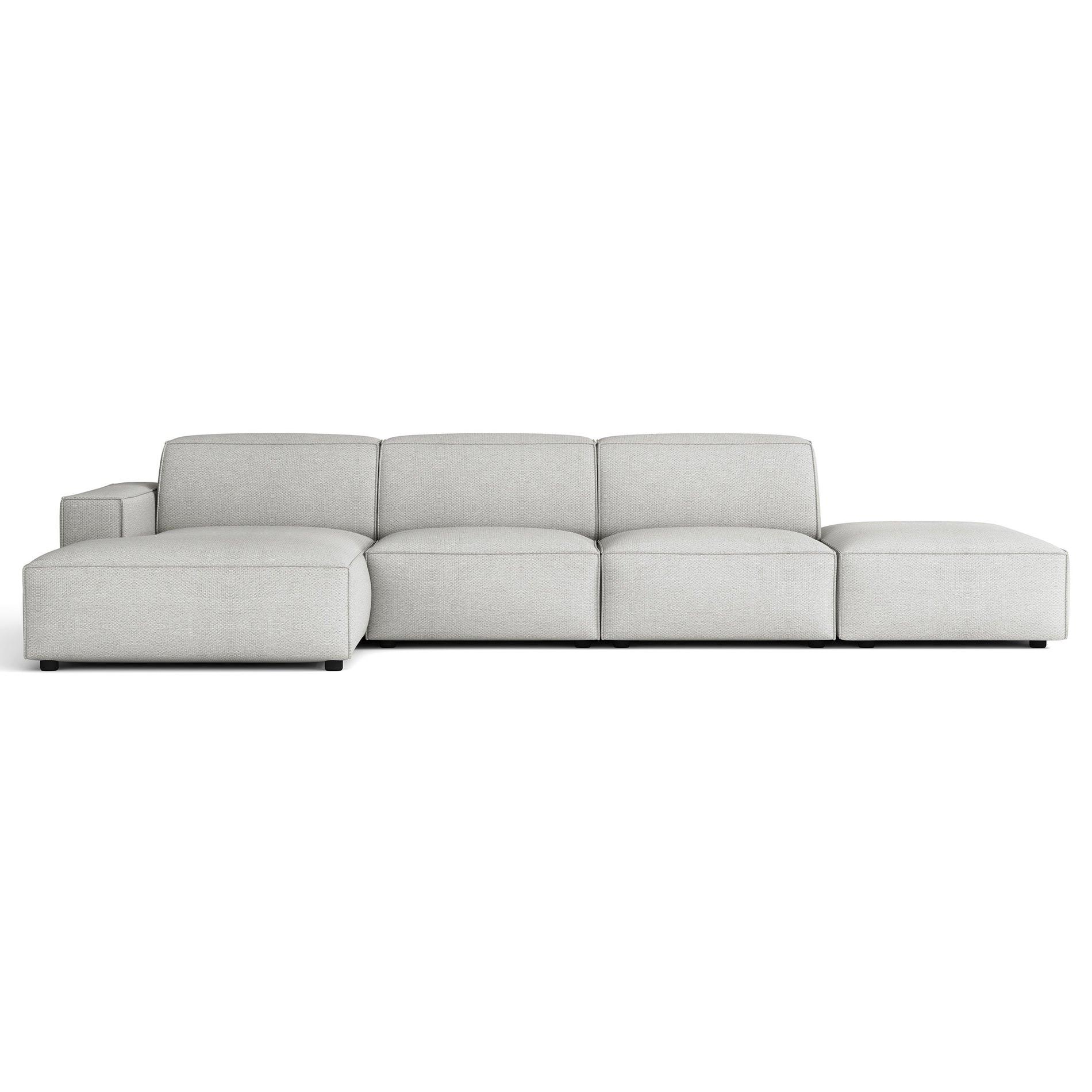 ECKSOFA Sellmo 344 cm - Hellgrau/Schwarz, Kunststoff/Textil (350/166cm) - Selsey