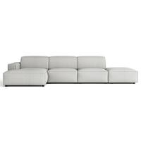 ECKSOFA Sellmo 344 cm - Hellgrau/Schwarz, Kunststoff/Textil (350/166cm) - Selsey