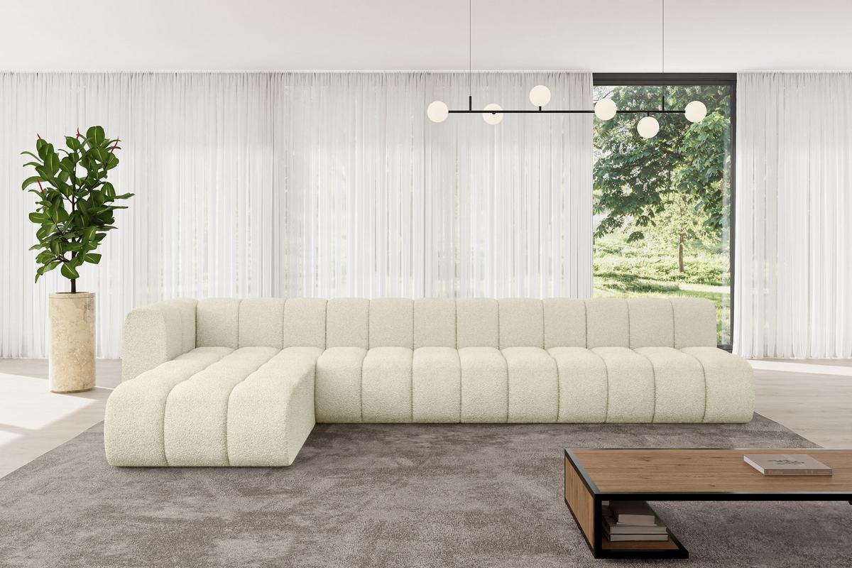 ECKSOFA modulares Sofa Darnel-L3 - 387x177x70 cm Beige - Beige, Holzwerkstoff/Textil (387/177cm) - ALTDECOR