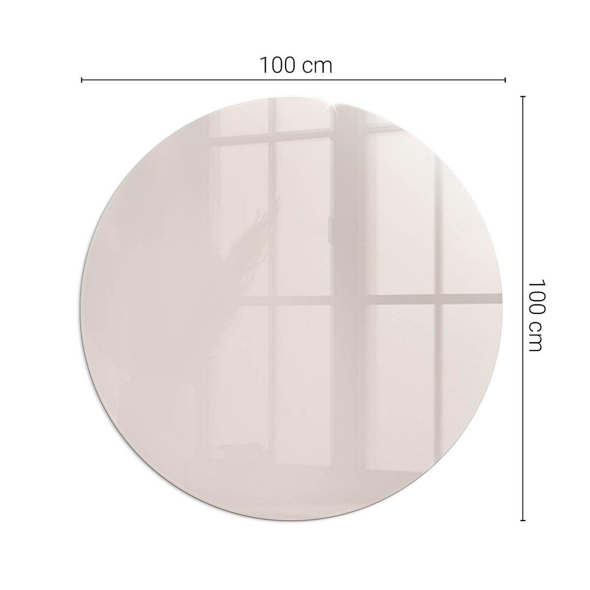 GLASPLATTE für Kamin Ø 100 cm - Beige, Glas (100/100/0.4cm) - TULUP