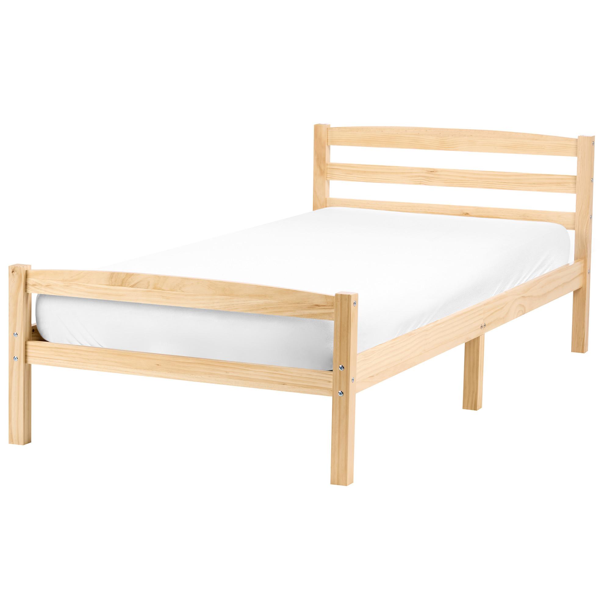 BETT mit Lattenrost 90/200 Kiefernholz Hellbraun Echallon - Hellbraun/Braun, Holz (90/200cm) - Beliani