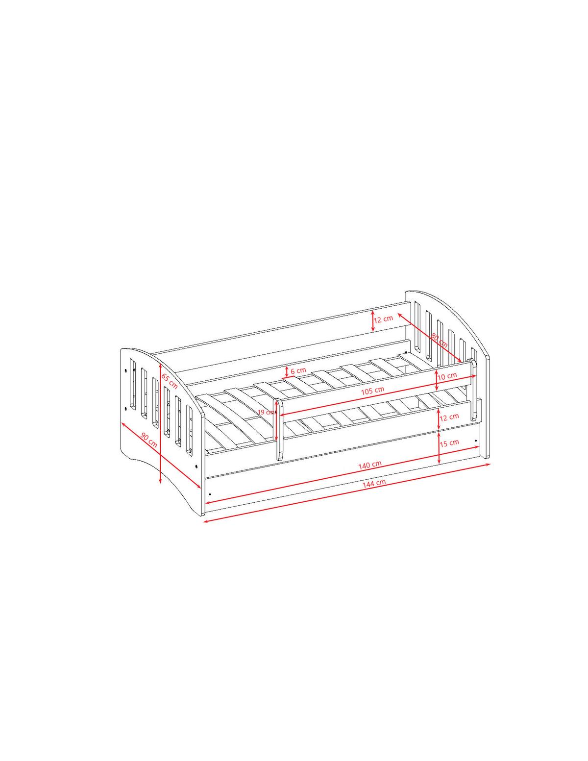 KINDERBETT CLASSIC mit Schublade und Matratze Grün 90/65/144 - Grün, Holzwerkstoff (80/140cm) - RAUMHIRSCH FURNITURE