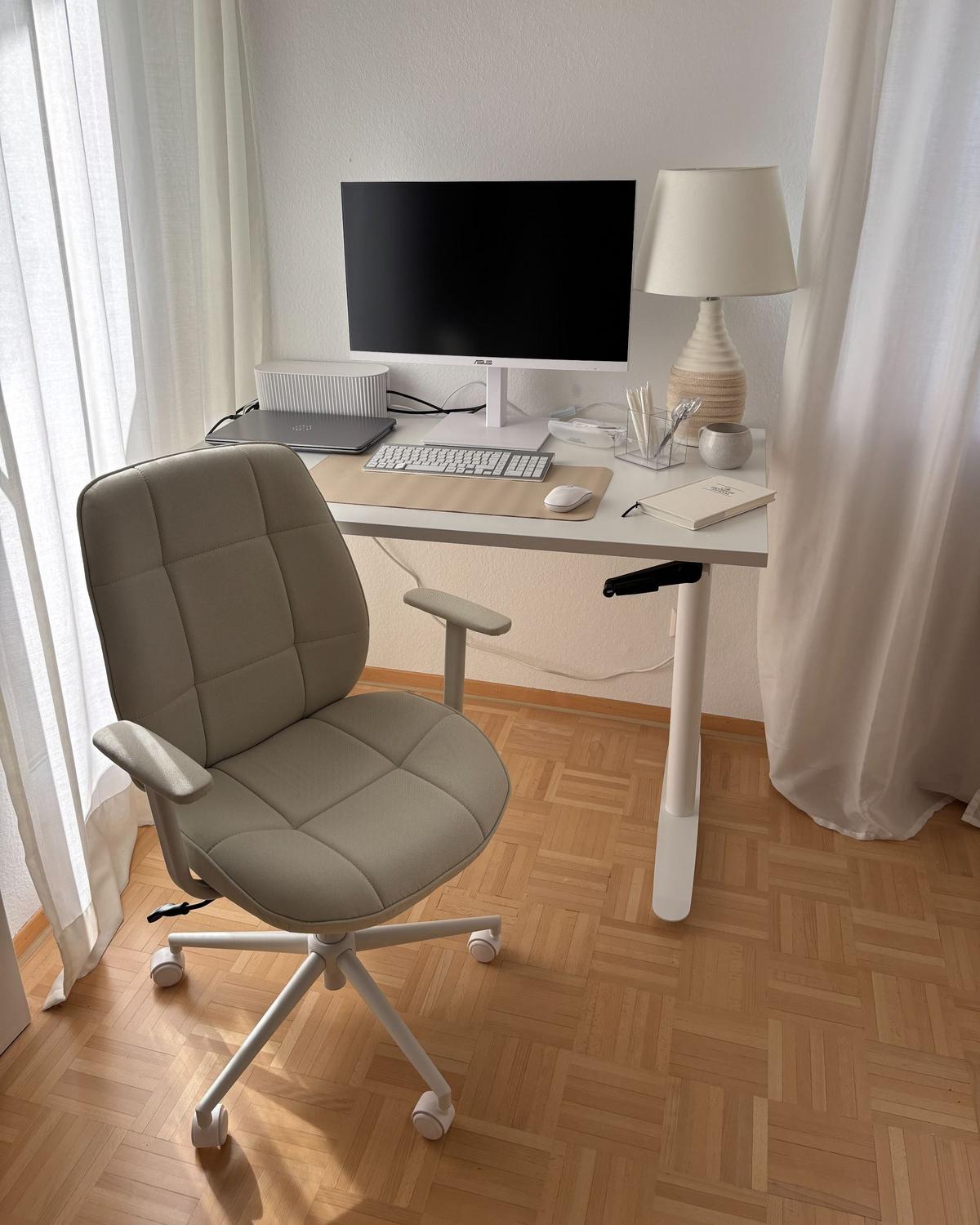 BÜROSTUHL Mintgrün Carlton - Weiß/Mintgrün, Textil (60/87/60cm) - Beliani