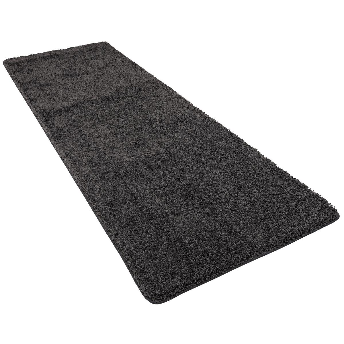 LUXUS HOCHFLOR LANGFLOR LÄUFER TEPPICH MILANO - Anthrazit, Textil (100/100cm) - Snapstyle