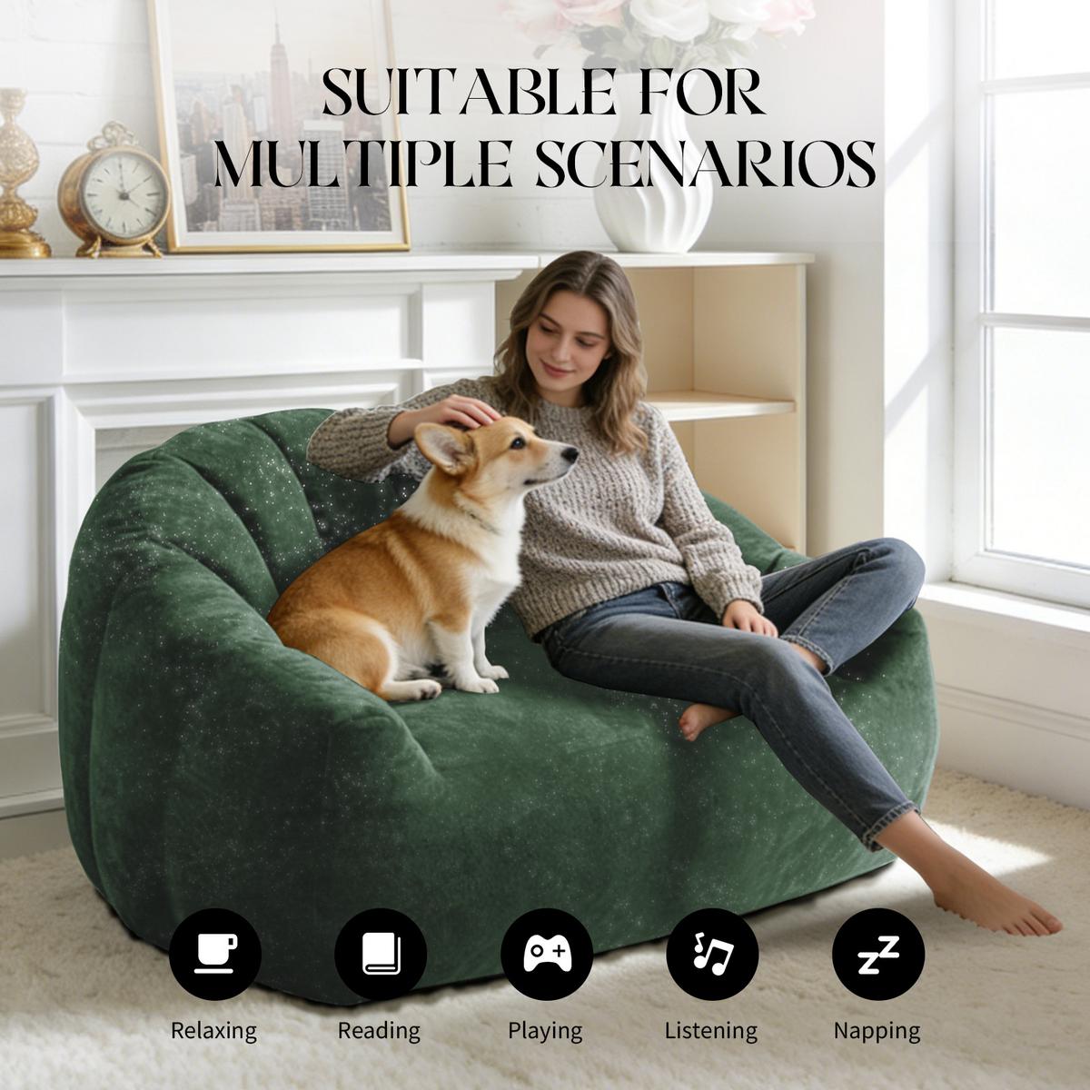 2-SITZER SOFA aus Flanell mit skulpturaler Wellen-Rückenlehne - Grün, Textil (140/61/98cm) - Urban Meuble