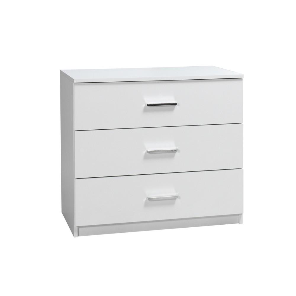 KOMMODE ELDRI 93/80,5/42cm mit 3 Schubladen Türen Weiß - Weiß, Holzwerkstoff (93/80.5/42cm) - MASSENO