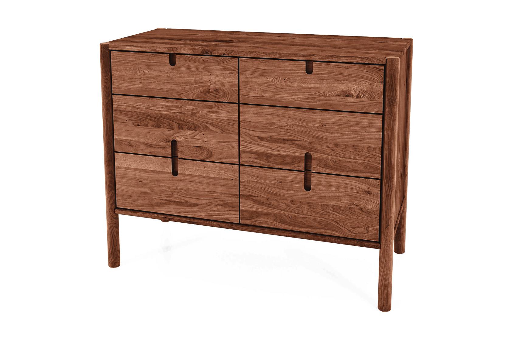 KOMMODE INA Wildeiche - Dunkelbraun, Holz (97/79/46cm) - byoak
