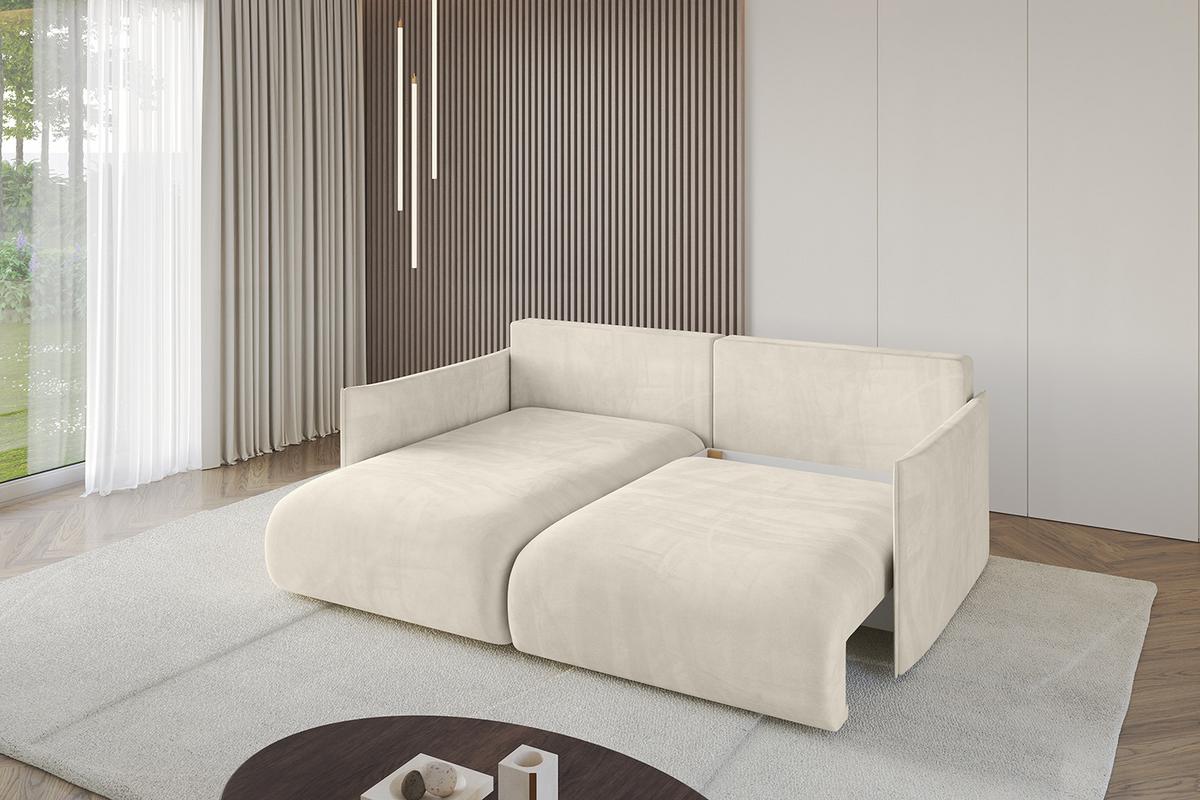 ECKSOFA Ottomane links ONESK-L 216x177x72 Ecru Velours - Ecru, Holzwerkstoff/Kunststoff (216/177cm) - ALTDECOR