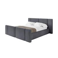 POLSTERBETT mit Bettkasten, Fußteil und Lattenrost, Bett mit Matratze H3/H4 - RIVO-Z 180x200 Dunkelgrau - Dunkelgrau, Holzwerkstoff/Textil (180/200cm) - ALTDECOR