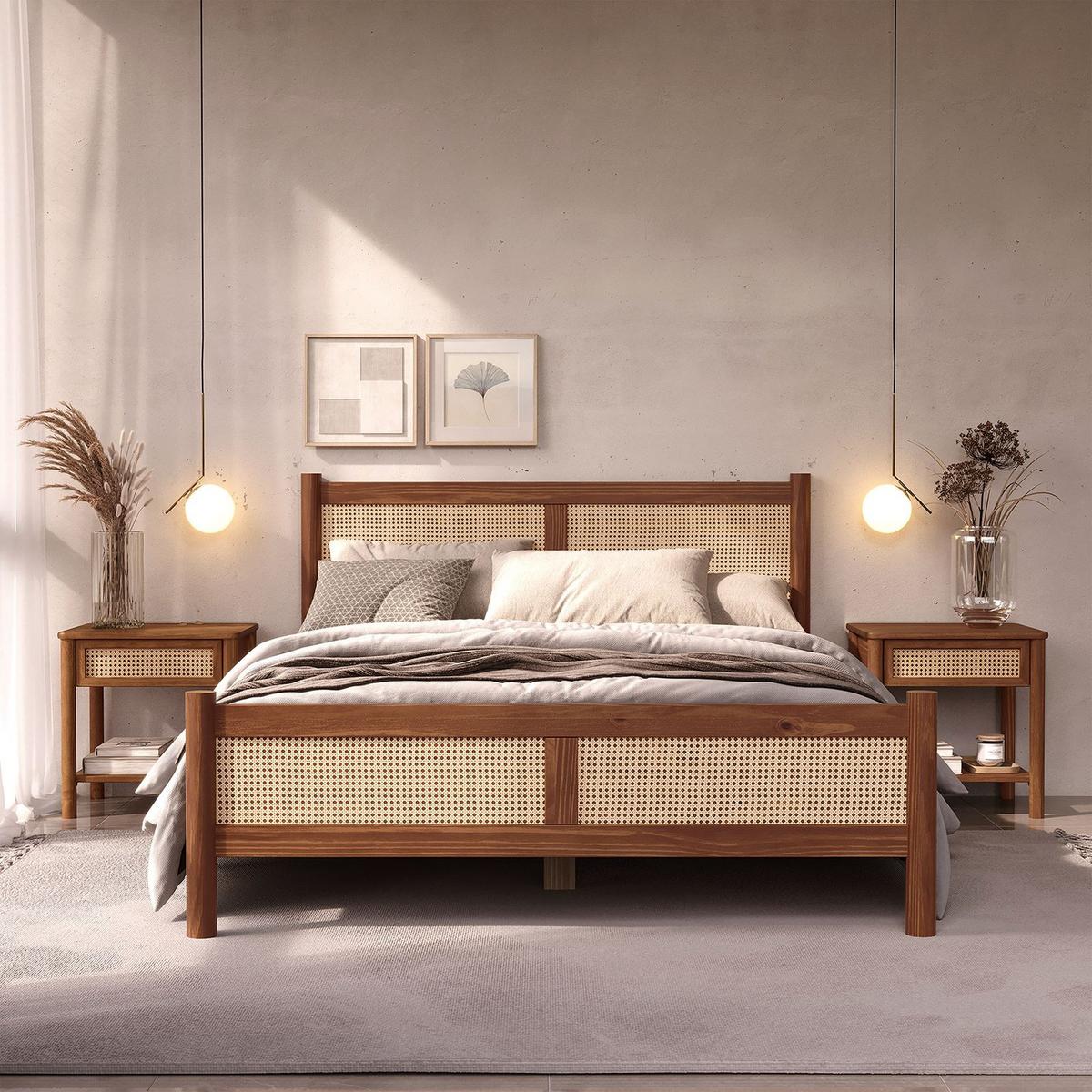MASSIVHOLZBETT CEFIRA 140x200 cm Kastanie - Kastanienfarben, Holz (140/200cm) - IDIMEX