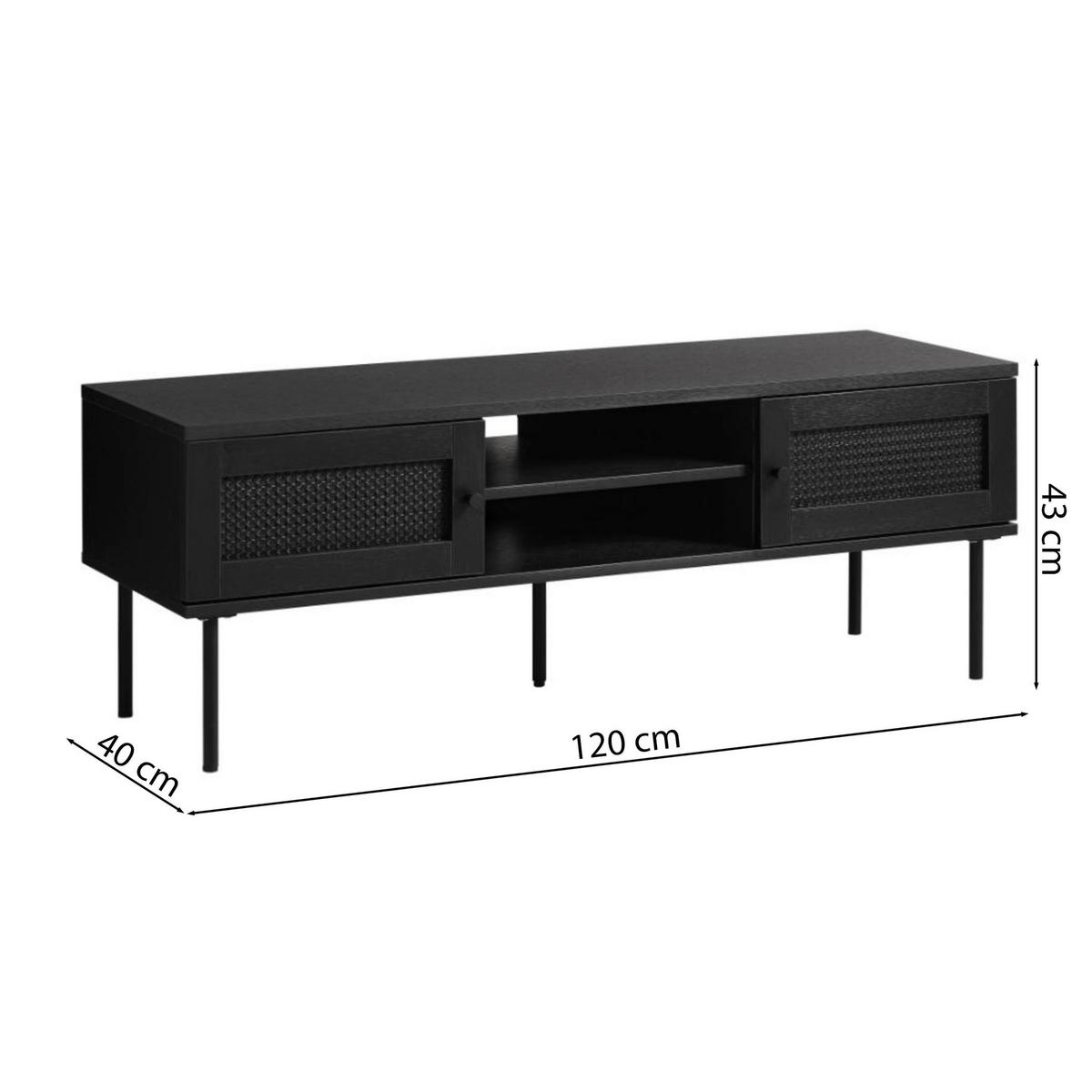TV-LOWBOARD Mogest 120 cm - Schwarz, Holzwerkstoff/Kunststoff (120/43/40cm) - Selsey