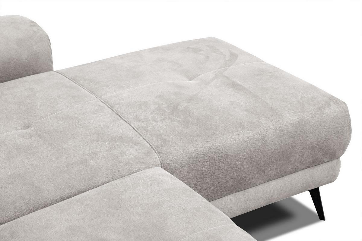 ECKSOFA FIERO 4-Sitzer, ecru - Ecru/Schwarz, Holzwerkstoff/Textil (288/170cm) - Wozimo