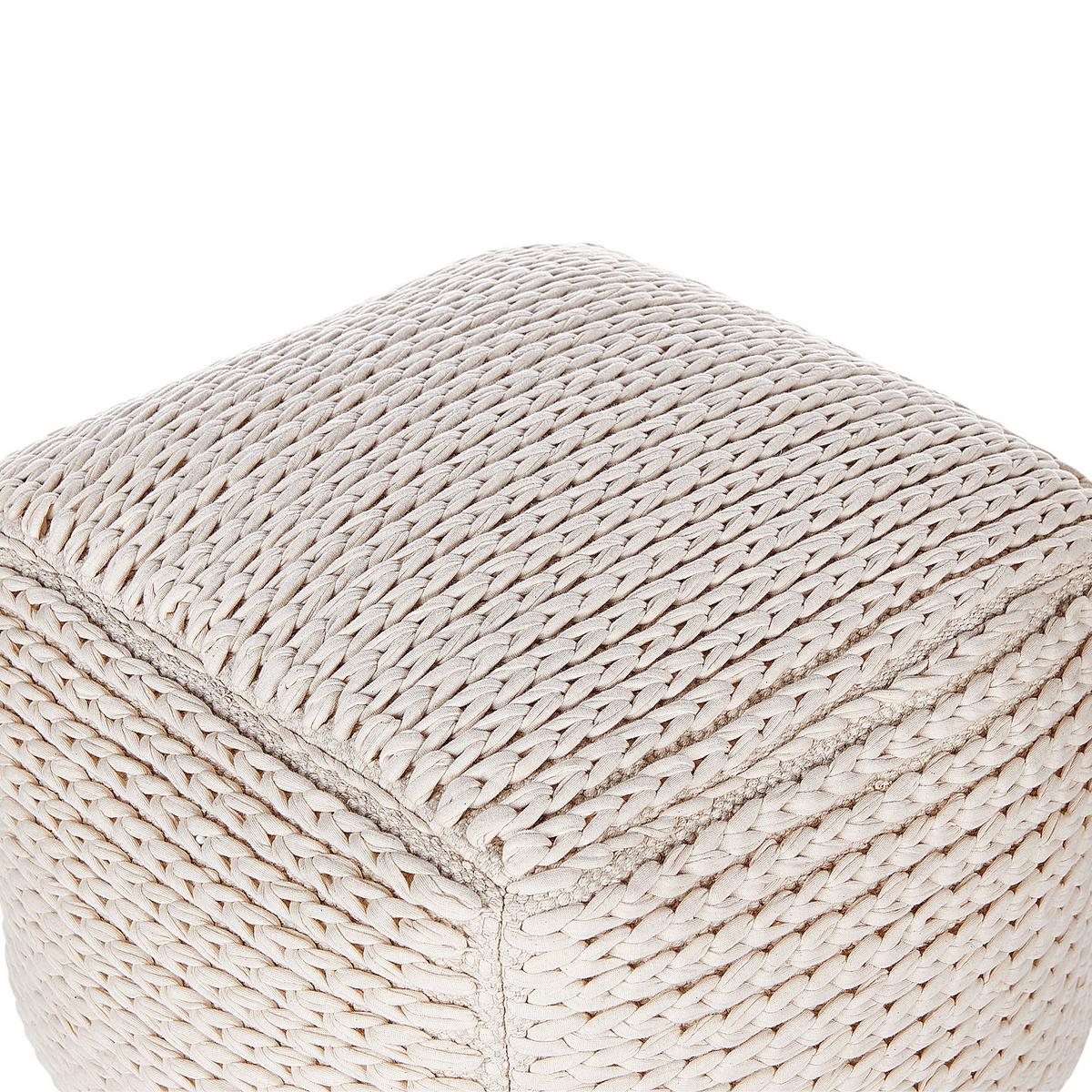 POUF Baumwolle Hellbeige Daman - Beige, Kunststoff (50/35/50cm) - Beliani