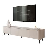 TV-SCHRANK CELESTE PUSH OPEN mit Beleuchtung auf Schräge schwarze Füßen - Kaschmir, Holzwerkstoff (200/46.5/40cm) - Lookway