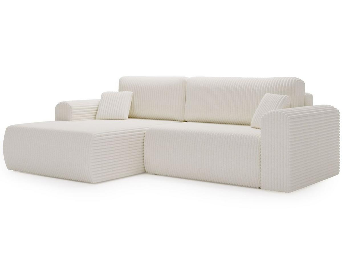 ECKSOFA Belvio Creme Links - Creme/Schwarz, Holz/Textil (257/177cm) - Graingold