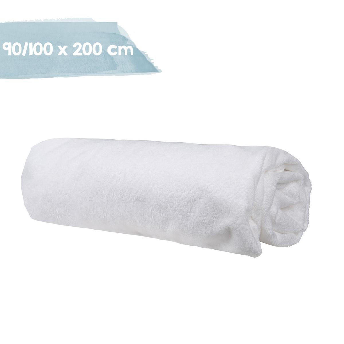 SPANNBETTLAKEN mit Feuchtigkeitsschutz 100 x 200 cm - Weiß, Textil (100/200cm) - Roba