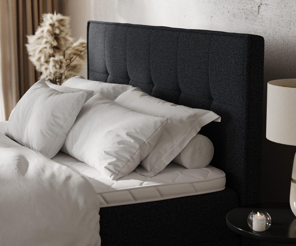 BOXBETT Tivra 160/200 cm Anthrazit im Riva Stoff - Anthrazit/Schwarz, Holz/Holzwerkstoff (160/200cm) - AltaBeds