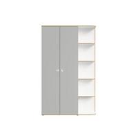 DREHTÜRENSCHRANK AMARIS 120/196,5/60cm 3-türig Weiß - Weiß/Grau, Holzwerkstoff (120/196.5/60cm) - MASSENO
