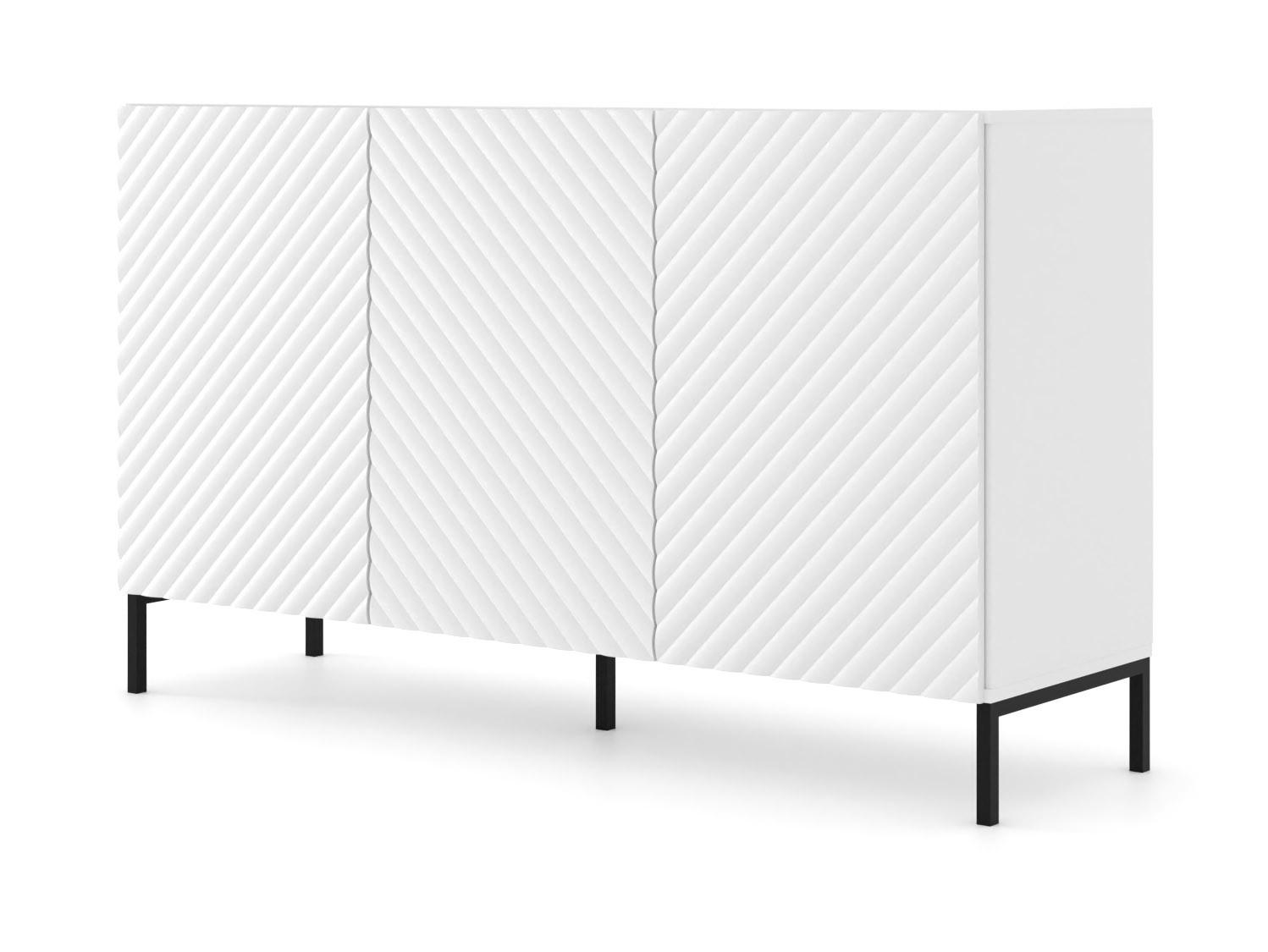 KOMMODE Weiß, Schwarz 150/87/42 - Schwarz/Weiß, Holzwerkstoff (150/87/42cm) - RAUMHIRSCH FURNITURE