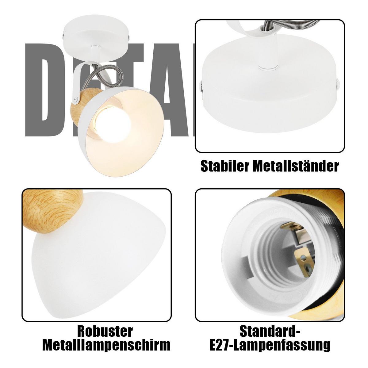 DECKENSTRAHLER Forrester 1-flammig 18/12/15 cm - Weiß, Metall (18/12/15cm) - Nettlife