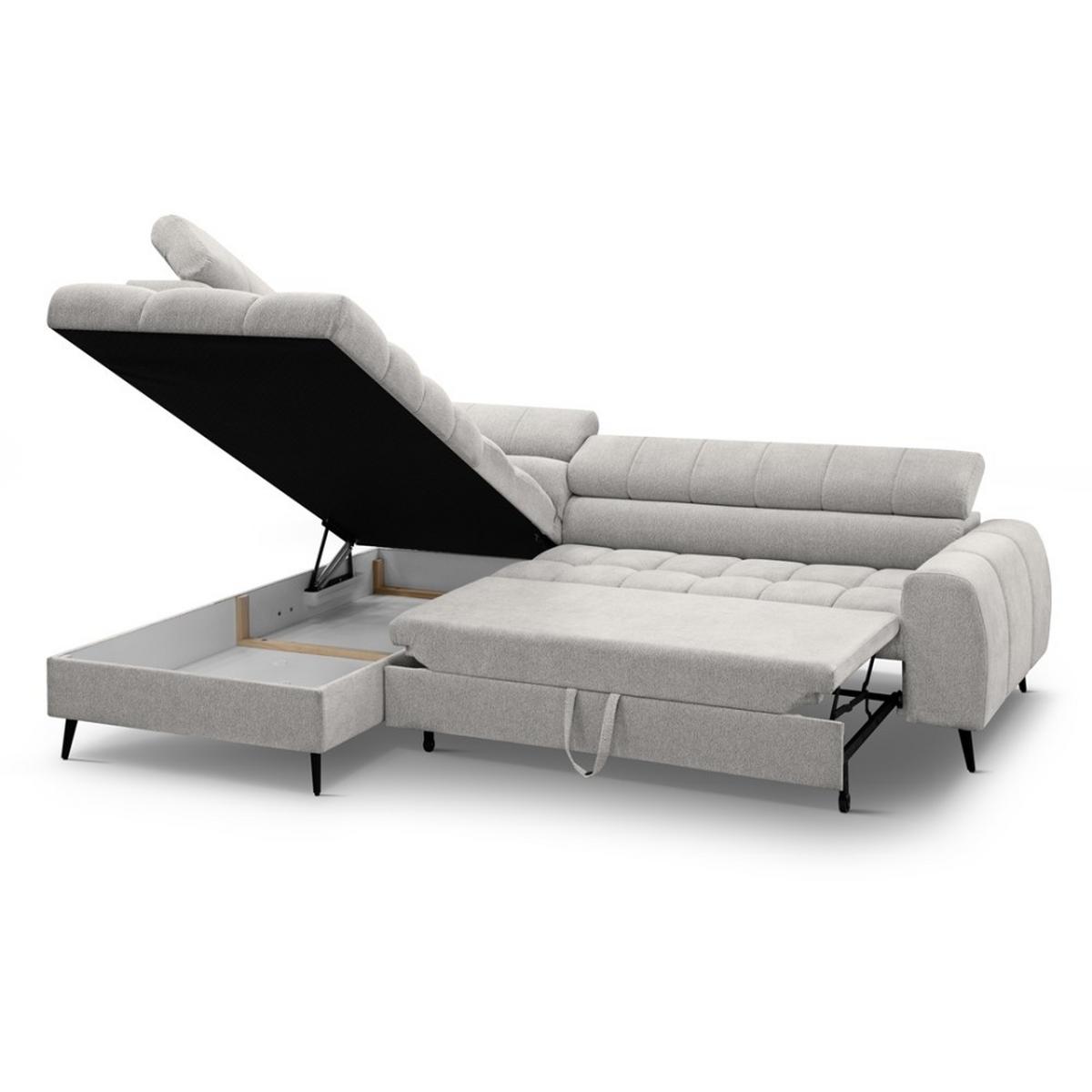 ECKSCHLAFSOFA Vinni Cappuccino, Chenille-Stoff, links - Cappuccino, Textil (265/205cm) - Beautysofa