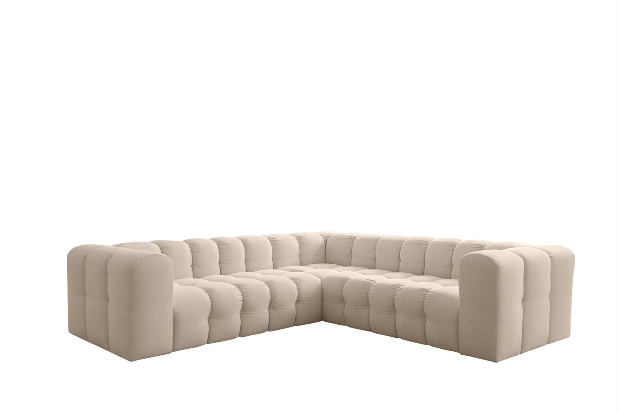ECKSOFA Solvie Xs In Tiffani - Beige, Holzwerkstoff/Textil (270/270cm) - Fun Möbel