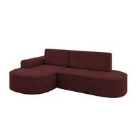 ECKSOFA mit Schlaffunktion und Bettkasten Ottomane Links MARI-L1-S - 283x167x73 cm Bordeauxrot Velours - Bordeaux/Schwarz, Holzwerkstoff/Kunststoff (283/167cm) - ALTDECOR