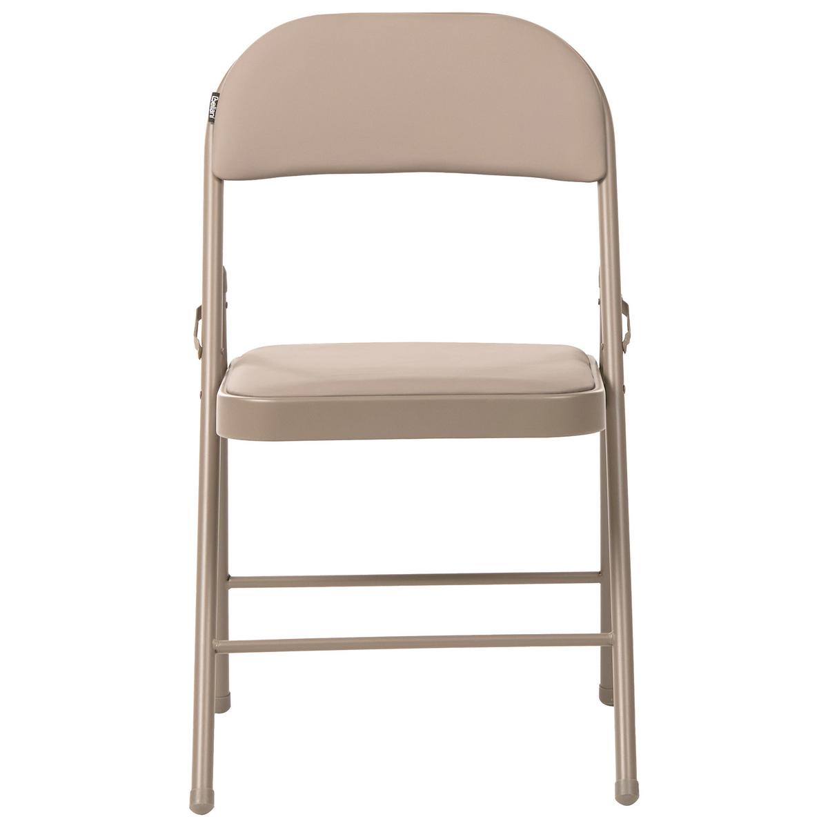 KLAPPSTUHL 4er-Set Metall Beige Shasta - Beige, Metall (45/77/47cm) - Beliani