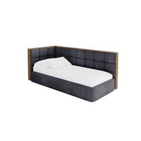 EINZELLBETT Jugendbett mit Bettkasten, Rechts - SOVY 90x200 Dunkelgrau - Titanfarben, Holzwerkstoff/Textil (90/200cm) - ALTDECOR