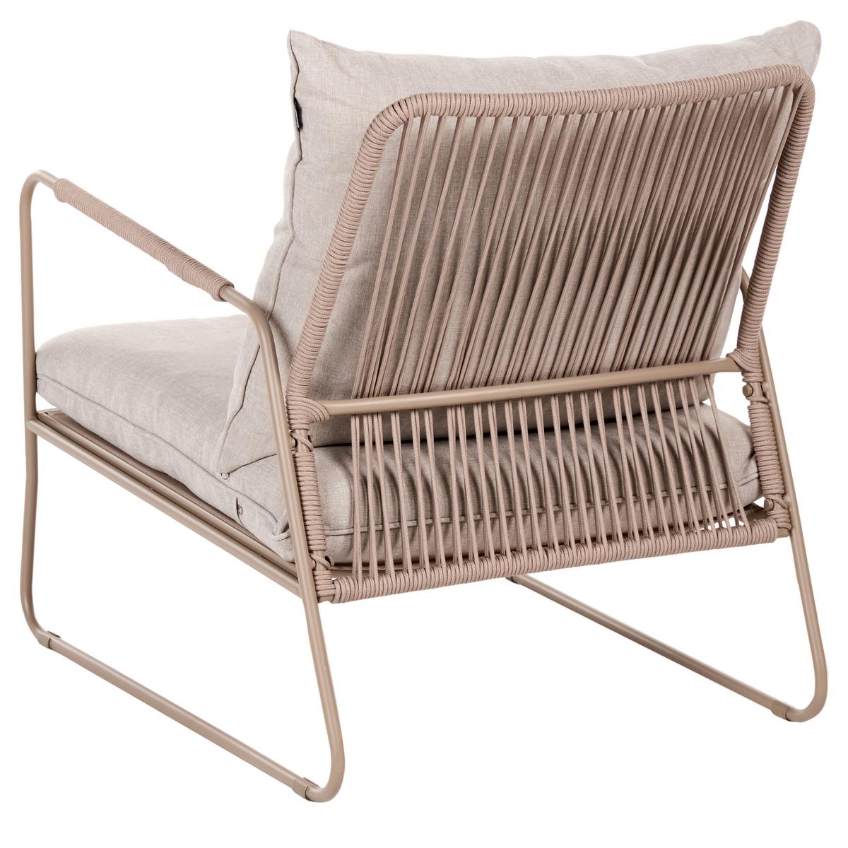 LOUNGE-SET mit Tisch 4-Sitzer Metall Beige Acceglio - Taupe/Beige, Metall - Beliani
