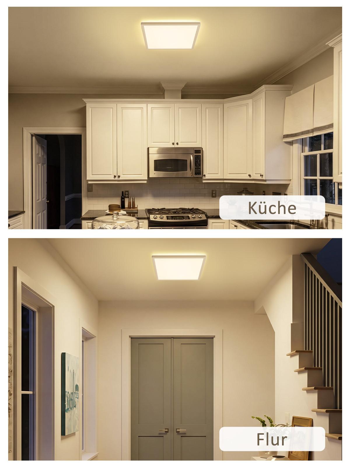 LED DECKENLEUCHTE Myxos 29.3/29.3/3 cm - Weiß, Kunststoff (29.3/29.3/3cm) - ZMH
