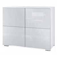 KOMMODE Rova Weiß Hochglanz - Weiß Hochglanz, Holzwerkstoff (92.5/75.5/35cm) - Vladon