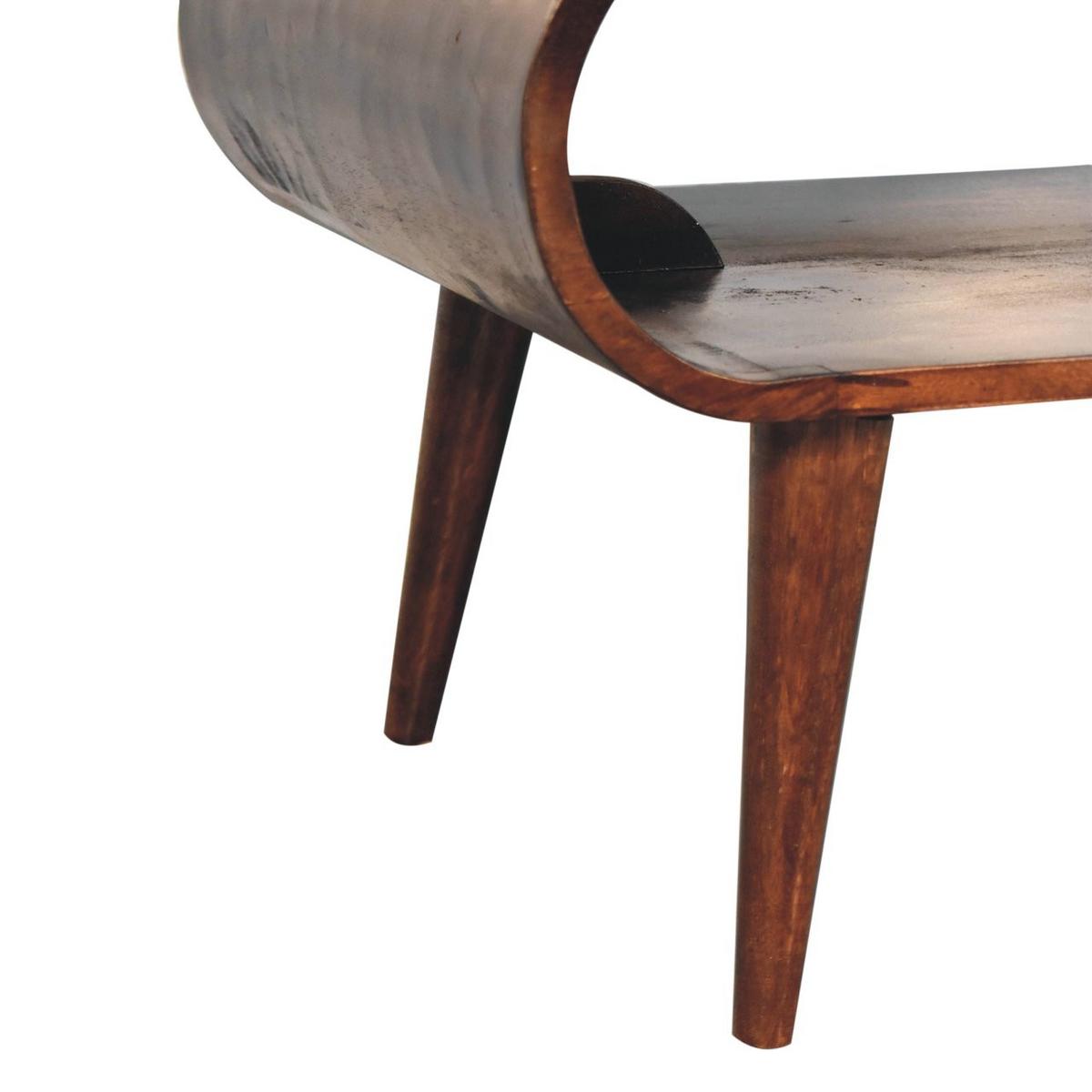 COUCHTISCH California Walnuss-Finish, 1 Regal, Dunkelbraun - Dunkelbraun, Mangoholz/Holz (80/50/44cm) - Artisan Furniture