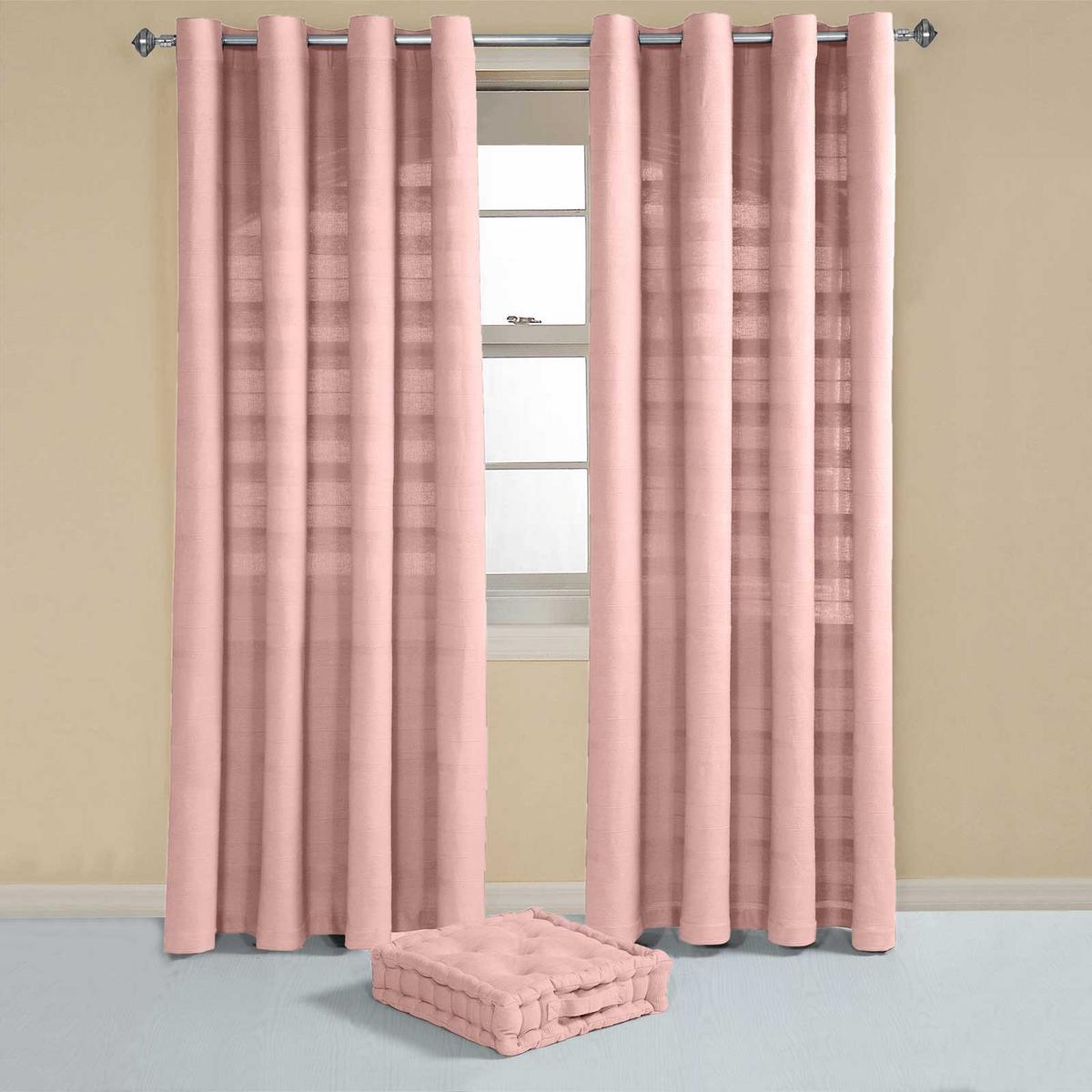 ÖSENVORHANG Rajput blickdicht 2er-Set, 167/182 cm - Rosa, Textil (167/182cm) - Homescapes