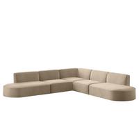 ECKSOFA Palma In Noel - Beige, Holzwerkstoff/Textil (276/276cm) - Fun Möbel