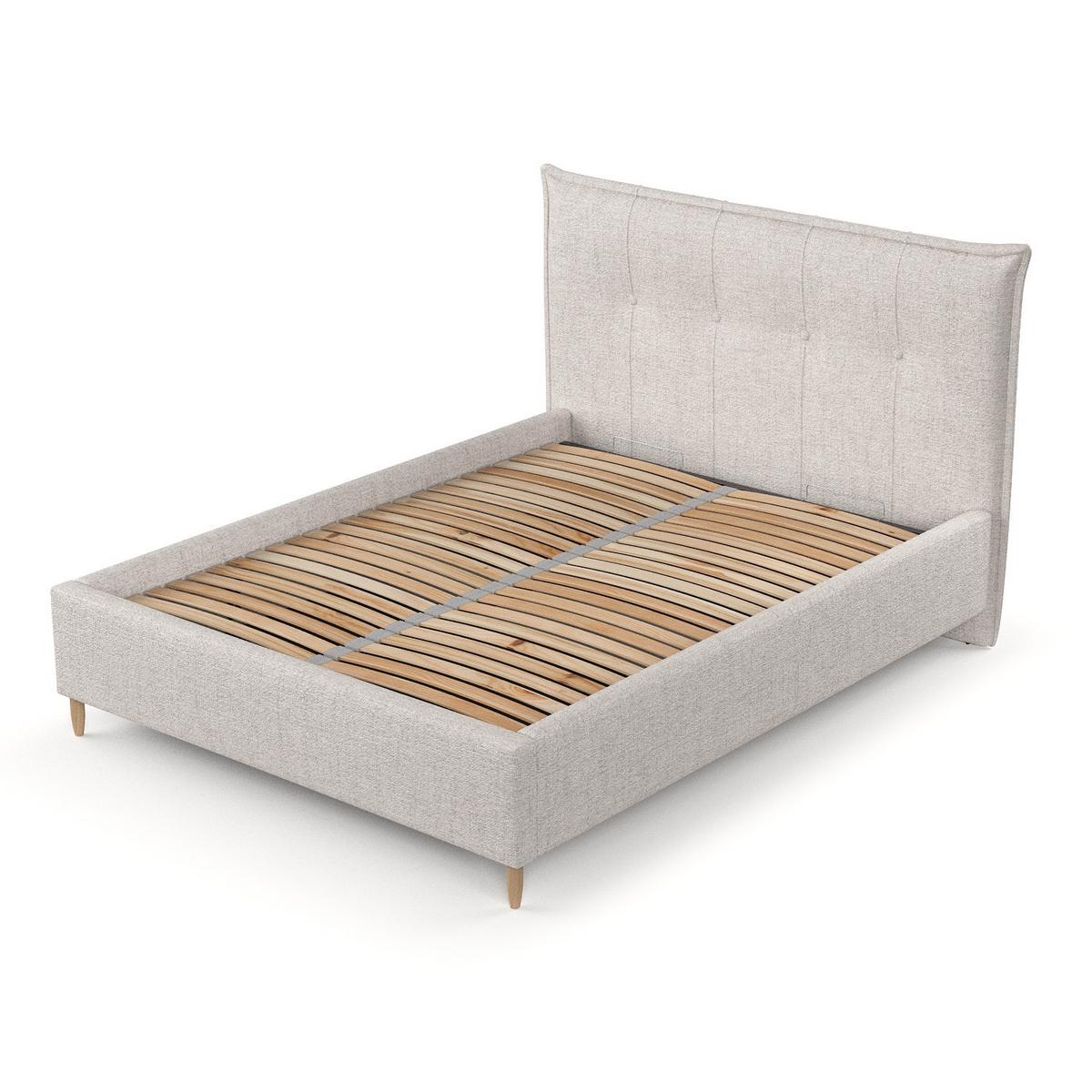 POLSTERBETT Plaza 180/200 cm Hellbeige im Neve Stoff - Sandfarben/Naturfarben, Holz/Holzwerkstoff (180/200cm) - AltaBeds